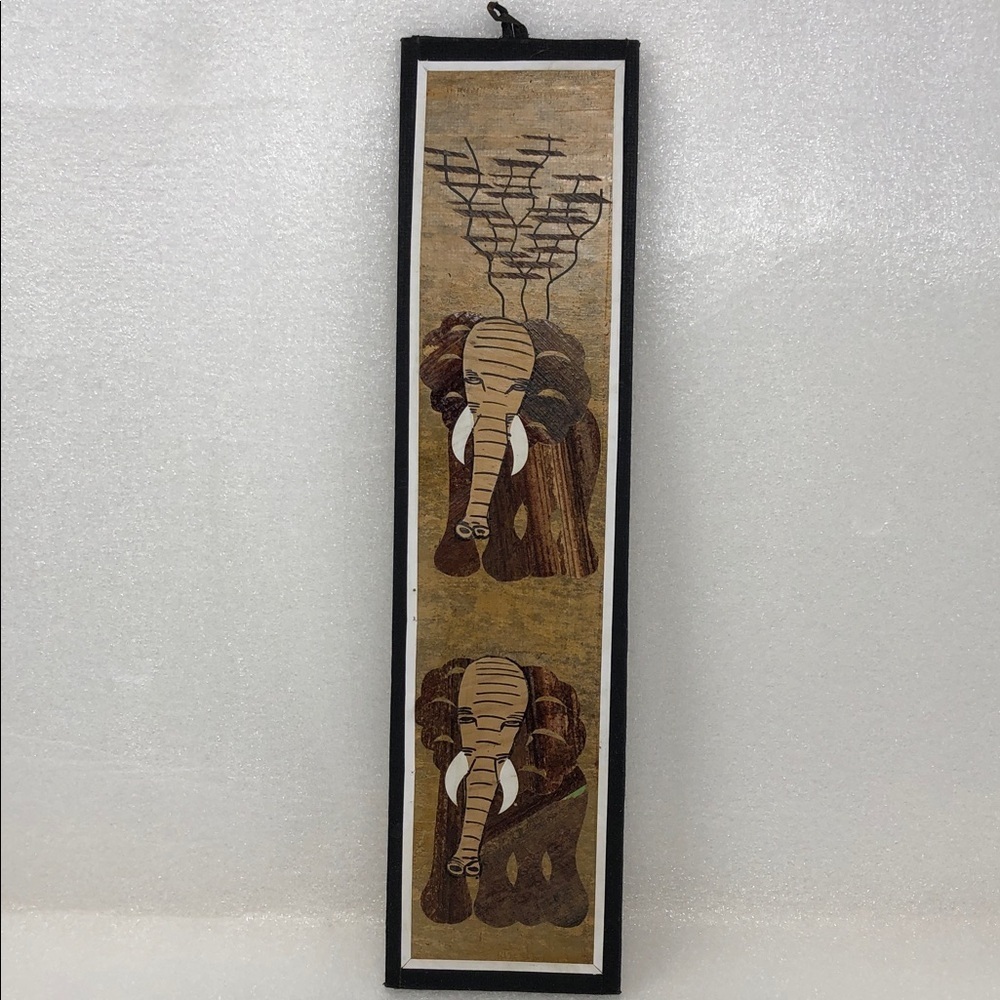 Banana Fiber Elephant Small Art Wall Hanging African Safari